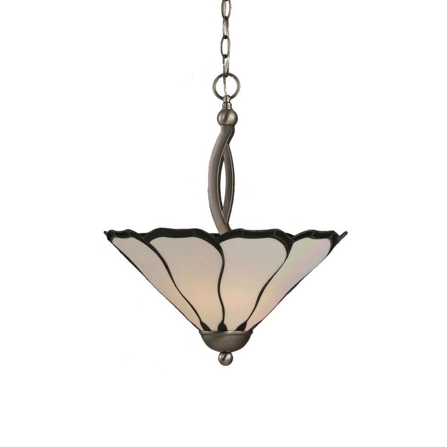 Brooster 16 in W Brushed Nickel Pendant Light with Tiffany Style Shade