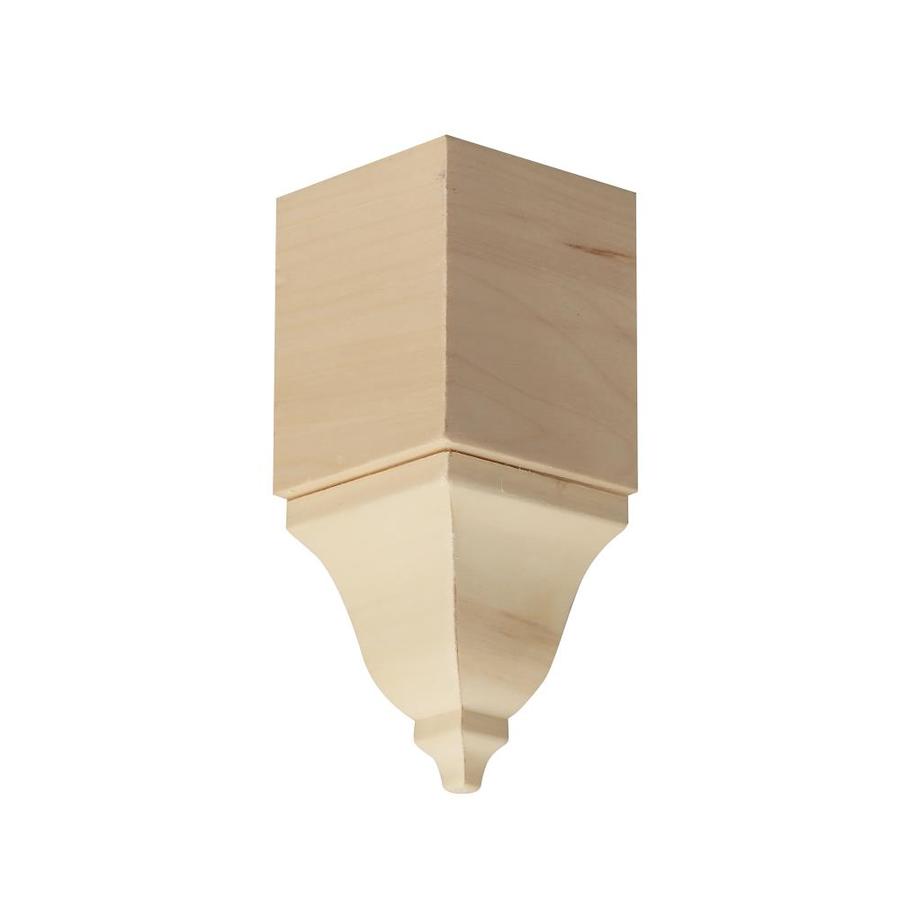 EverTrue 2 in x 4.125 in x 4.125 in Unfinished Whitewood Inside Corner Crown Moulding Block