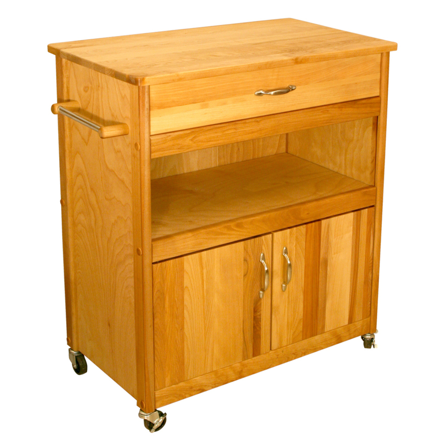 Catskill Craftsmen 31.125 in L x 17 in W x 53 in H Natural Kitchen Island with Casters