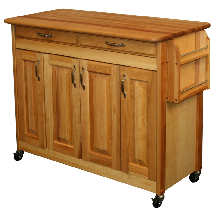 Catskill Craftsmen 44.375 in L x 20 in W x 34.5 in H Natural Kitchen Island with Casters