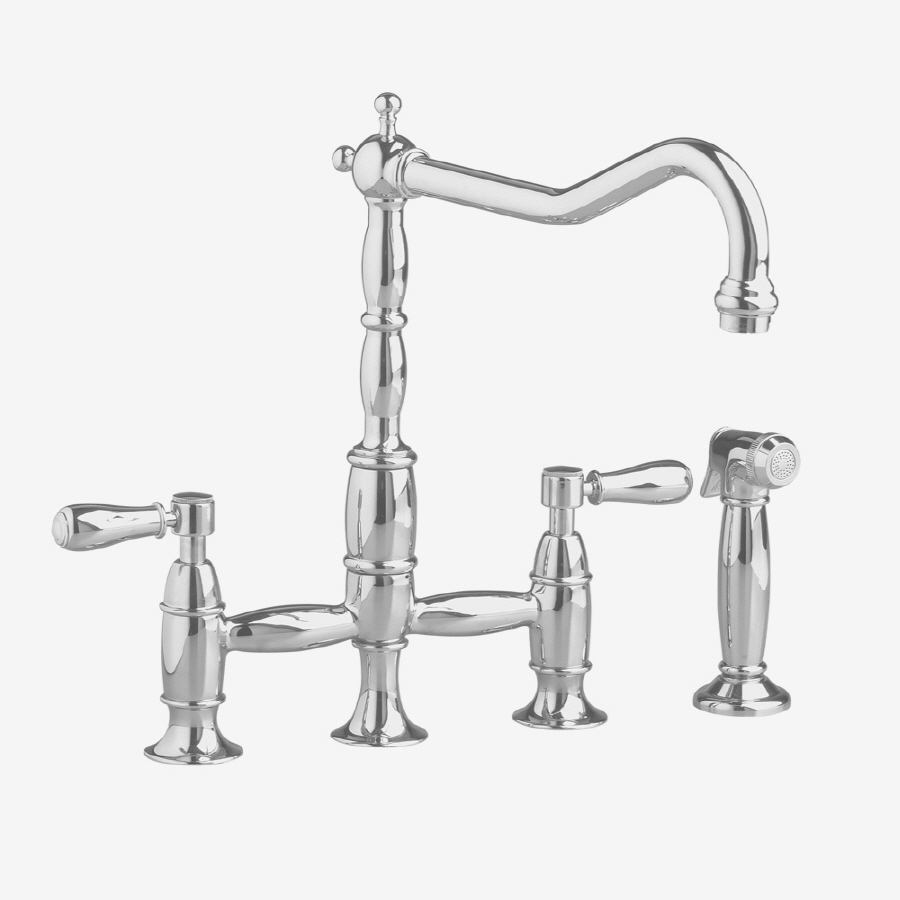 American Standard Culinaire Satin Nickel 2 Handle Bar Faucet with Side Spray