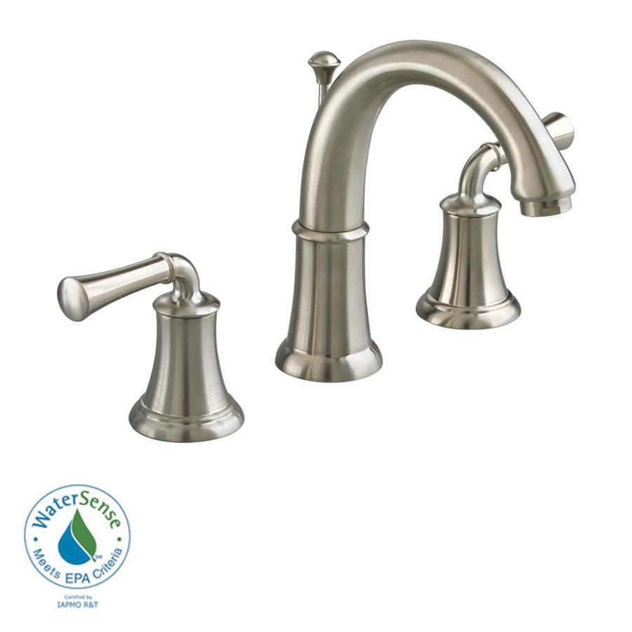 American Standard Portsmouth Satin Nickel 2 Handle Widespread WaterSense Bathroom Sink Faucet (Drain Included)