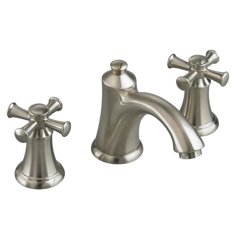 American Standard Portsmouth Satin Nickel 2 Handle Widespread WaterSense Bathroom Sink Faucet (Drain Included)