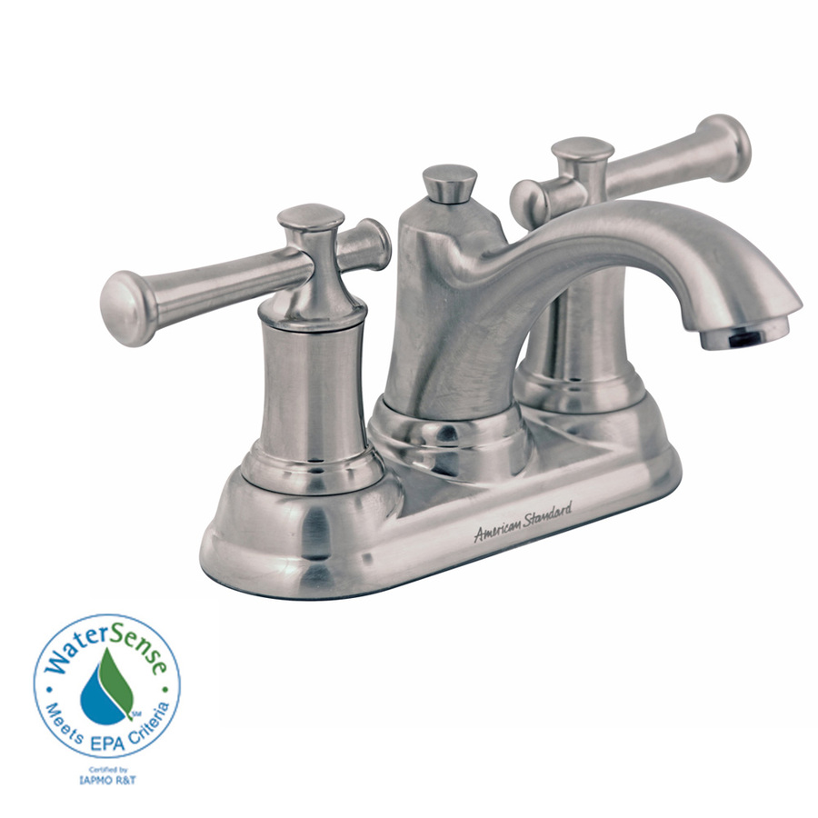 American Standard Portsmouth Satin Nickel 2 Handle 4 in Centerset WaterSense Bathroom Sink Faucet (Drain Included)