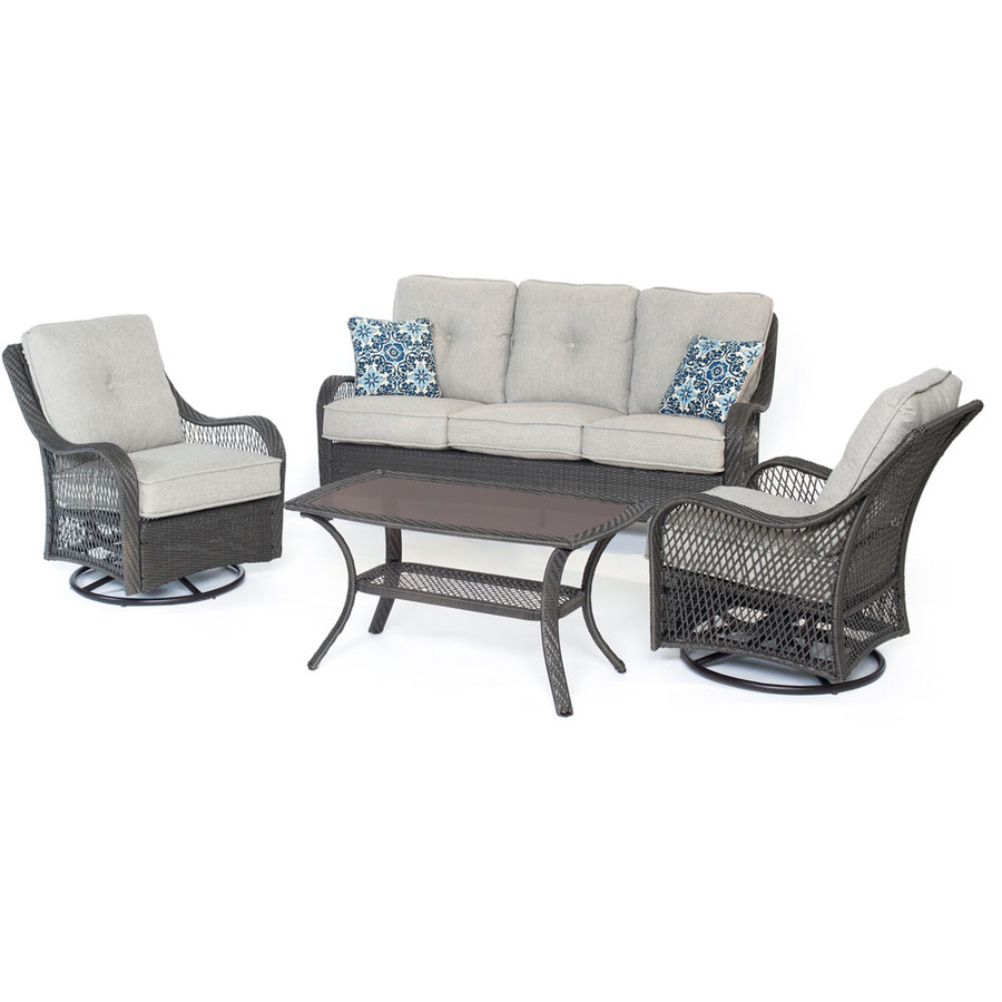 Hanover Hanover Orleans 4 Piece Metal Frame Patio Conversation Set With Cushions Orleans4pcsw G Slv From Lowe S Daily Mail