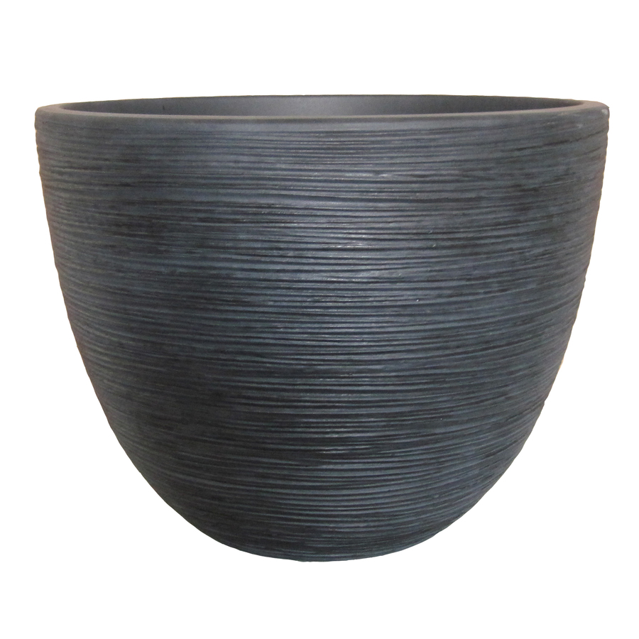 allen + roth 19.69 in x 14.76 in Blackwash Resin Shell Planter