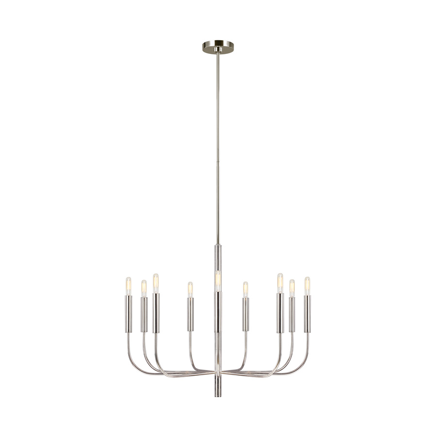 Portfolio Lyndsay 9 Light Brushed Nickel Chandelier Portfolio Lyndsay 9 Light Brushed Nickel Chandelier