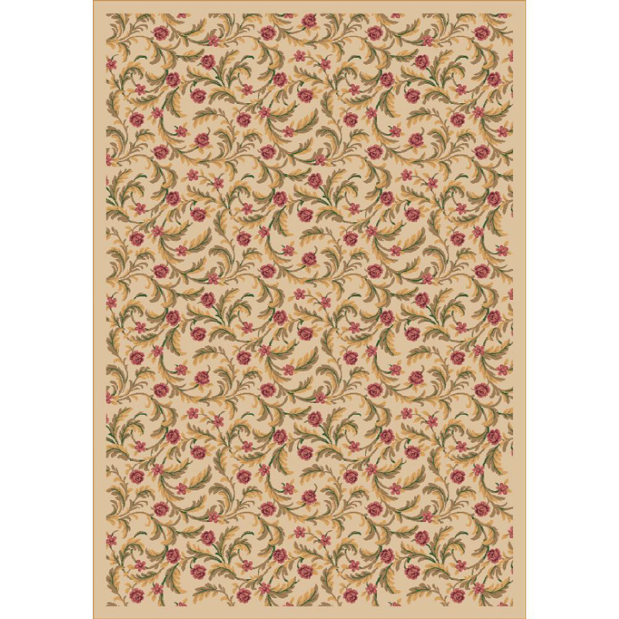 Milliken Latin Rose 5 ft 4 in x 7 ft 8 in Rectangular Cream/Beige/Almond Transitional Area Rug