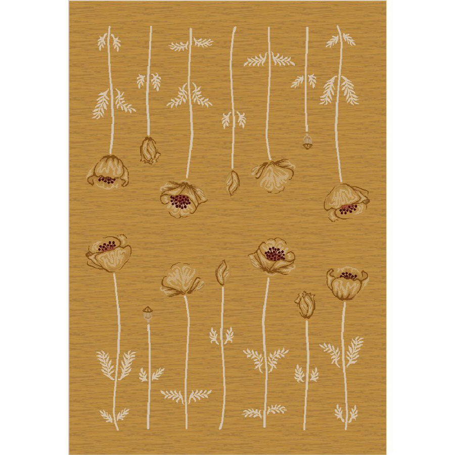 Milliken Poppy 5 ft 4 in x 7 ft 8 in Rectangular Beige Transitional Area Rug