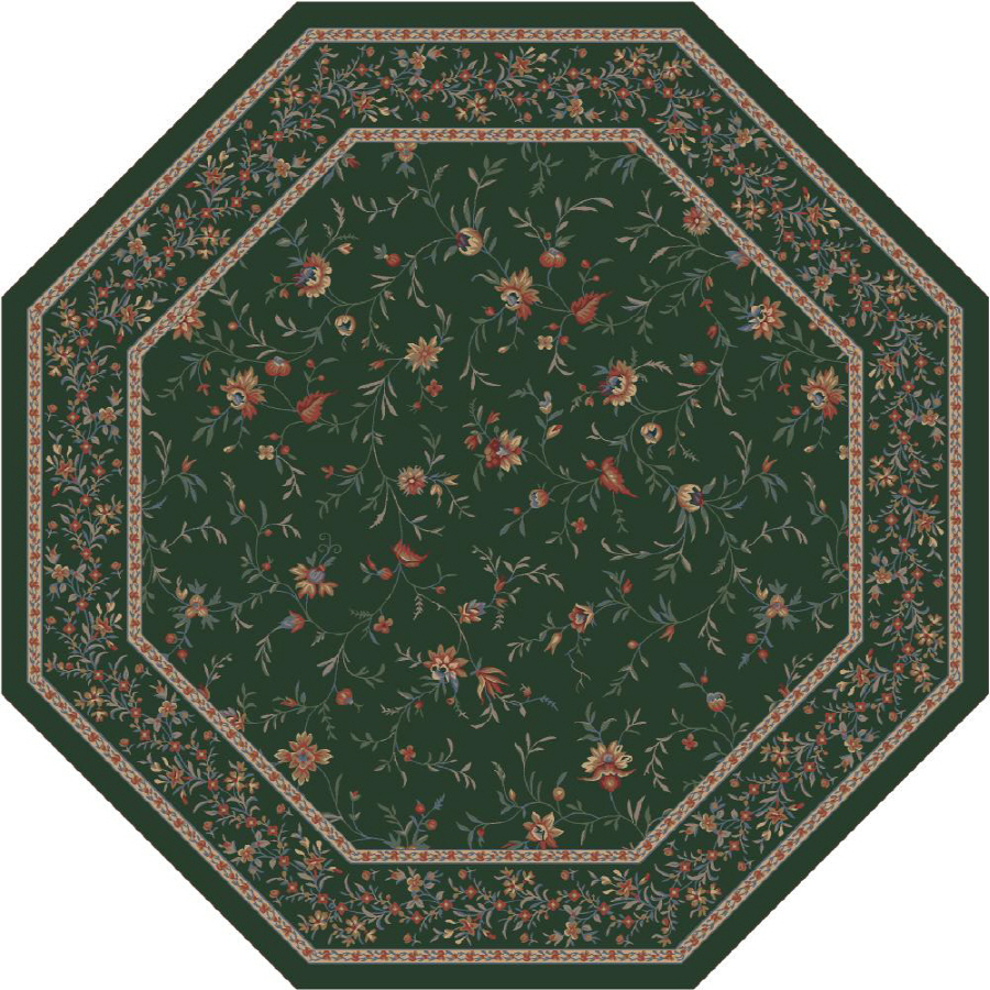 Milliken Hampshire Octagonal Green Transitional Tufted Area Rug (Common 8 ft x 8 ft; Actual 7.58 ft x 7.58 ft)