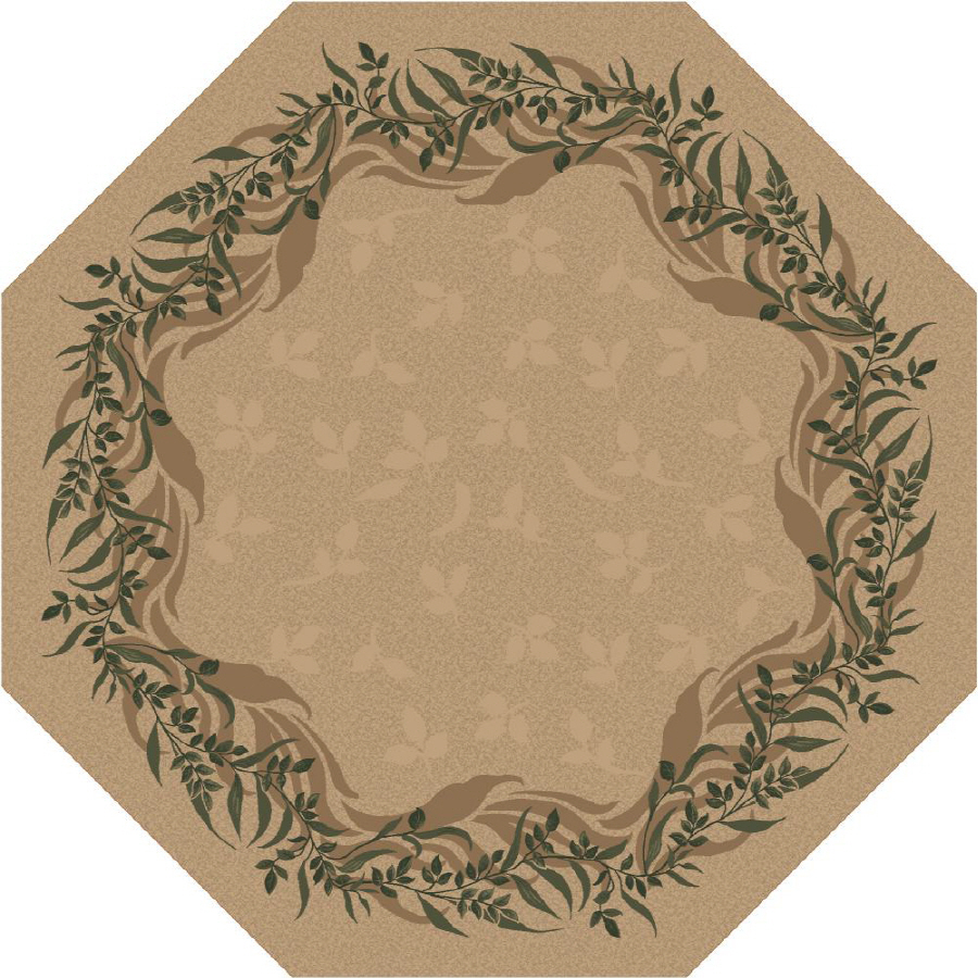 Milliken Baskerville Octagonal Brown Transitional Tufted Area Rug (Common 8 ft x 8 ft; Actual 7.58 ft x 7.58 ft)