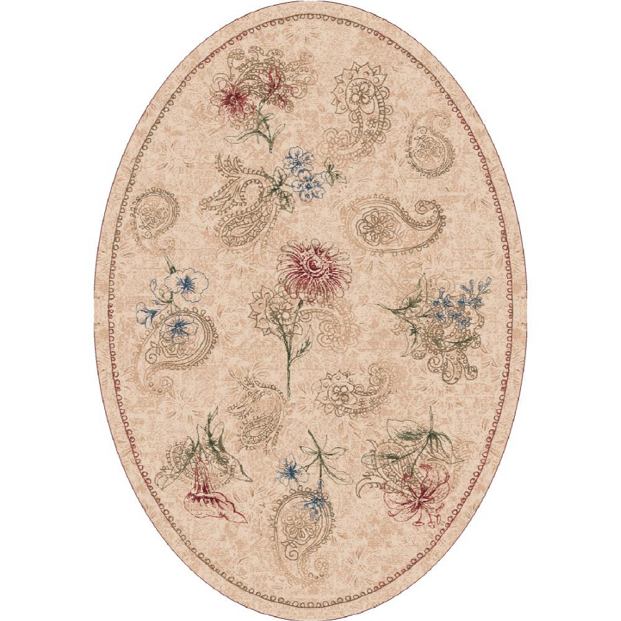 Milliken Vintage 5 ft 4 in x 7 ft 8 in Oval Cream/Beige/Almond Transitional Area Rug