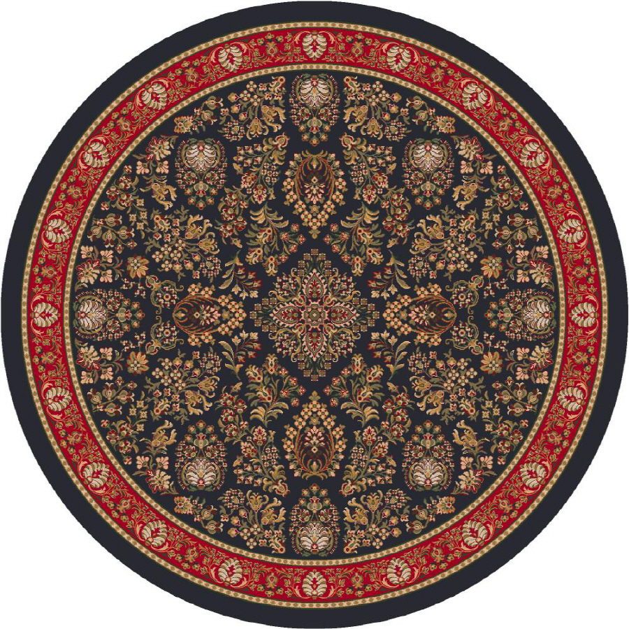 Milliken Halkara 7 ft 7 in x 7 ft 7 in Round Black Transitional Area Rug