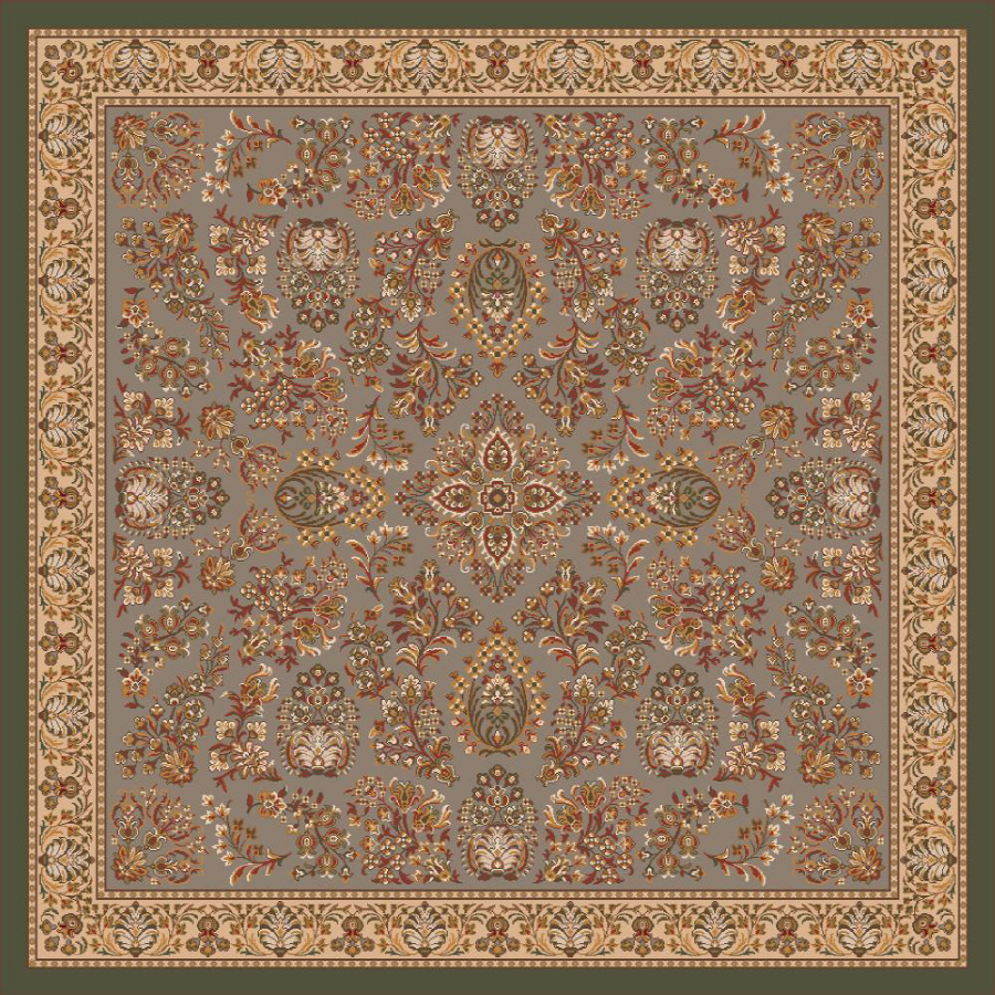 Milliken Halkara Square Green Transitional Tufted Area Rug (Common 8 ft x 8 ft; Actual 7.58 ft x 7.58 ft)