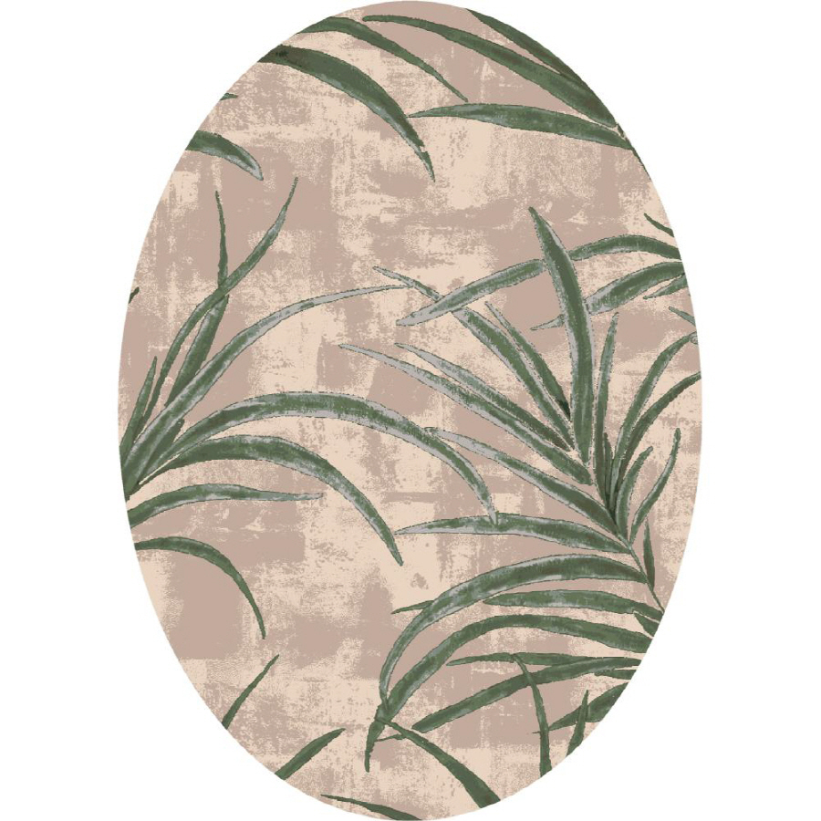 Milliken Rain Forest 7 ft 8 in x 10 ft 9 in Oval Beige Floral Area Rug