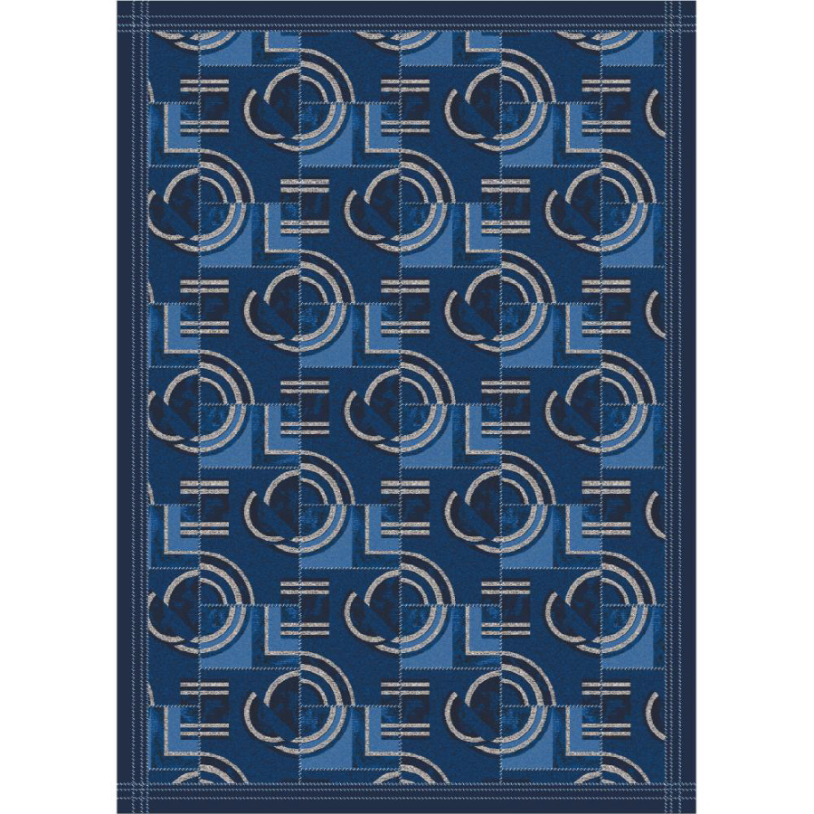 Milliken Modernes 7 ft 8 in x 10 ft 9 in Rectangular Blue Transitional Area Rug
