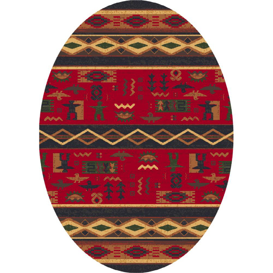 Milliken Wide Ruins Oval Red Transitional Tufted Area Rug (Common 8 ft x 10 ft; Actual 7.66 ft x 10.75 ft)