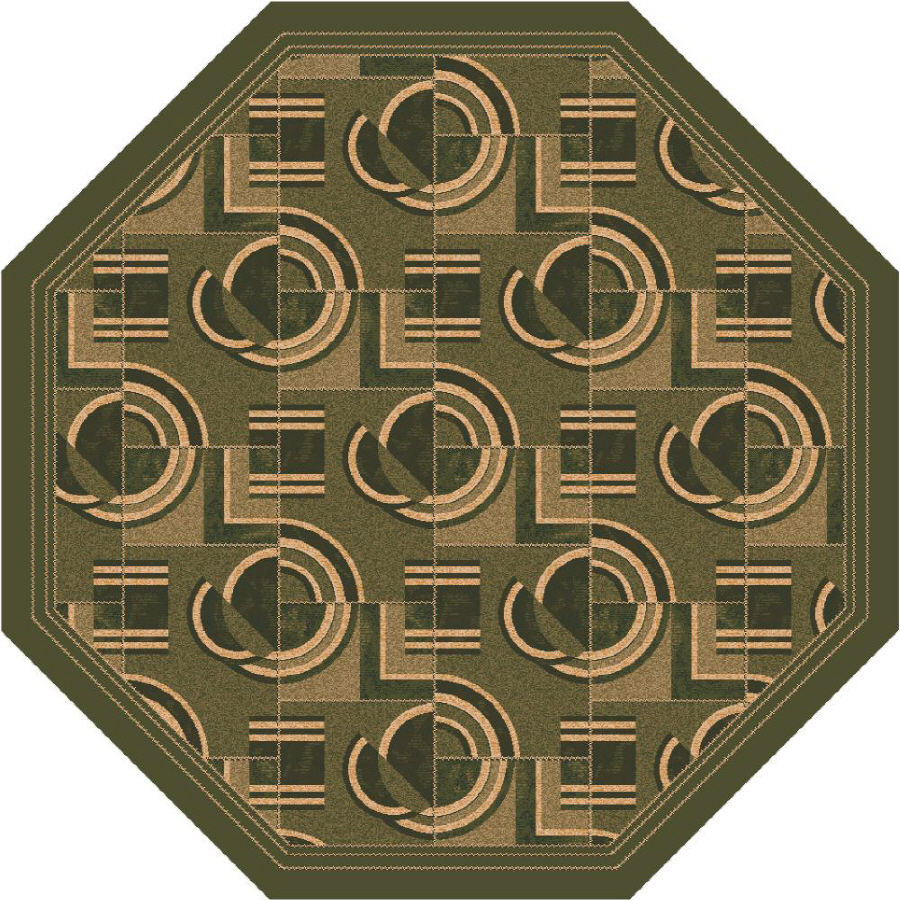 Milliken Modernes 7 ft 7 in x 7 ft 7 in Octagonal Green Transitional Area Rug