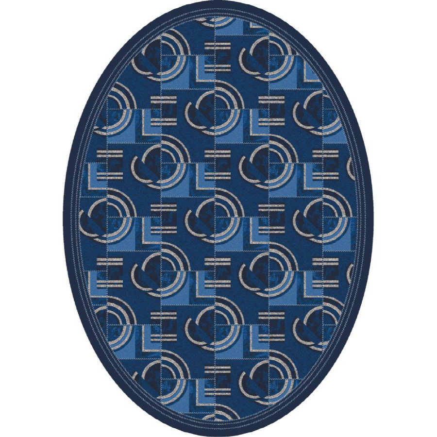 Milliken Modernes 7 ft 8 in x 10 ft 9 in Oval Blue Transitional Area Rug