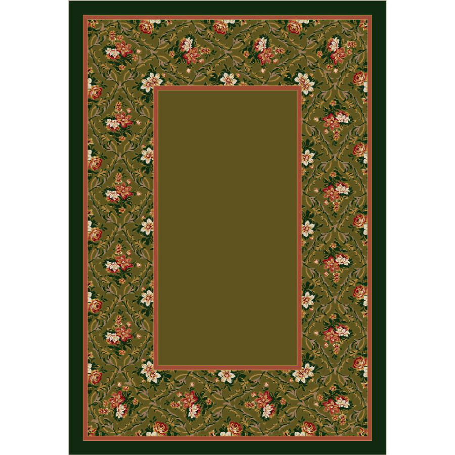 Milliken Floral Charm Rectangular Green Transitional Tufted Area Rug (Common 5 ft x 8 ft; Actual 5.33 ft x 7.66 ft)