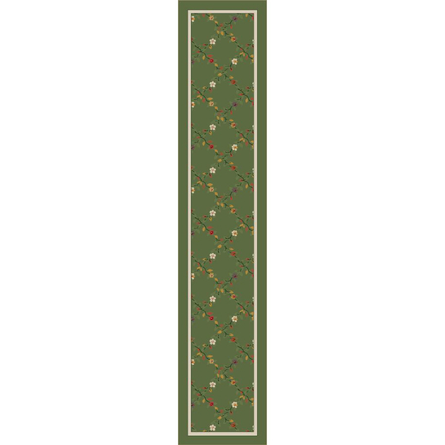 Milliken Green Tufted Runner (Common 2 ft x 11 ft; Actual 2.333 ft x 11.666 ft)