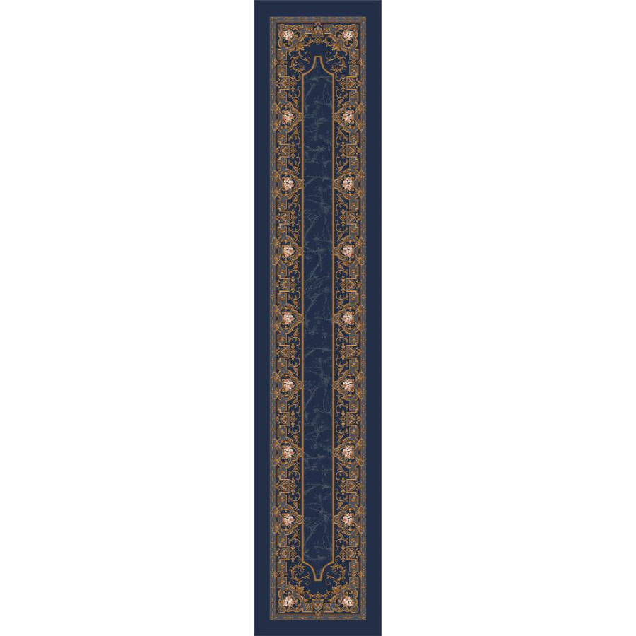 Milliken Blue Tufted Runner (Common 2 ft x 11 ft; Actual 2.333 ft x 11.666 ft)