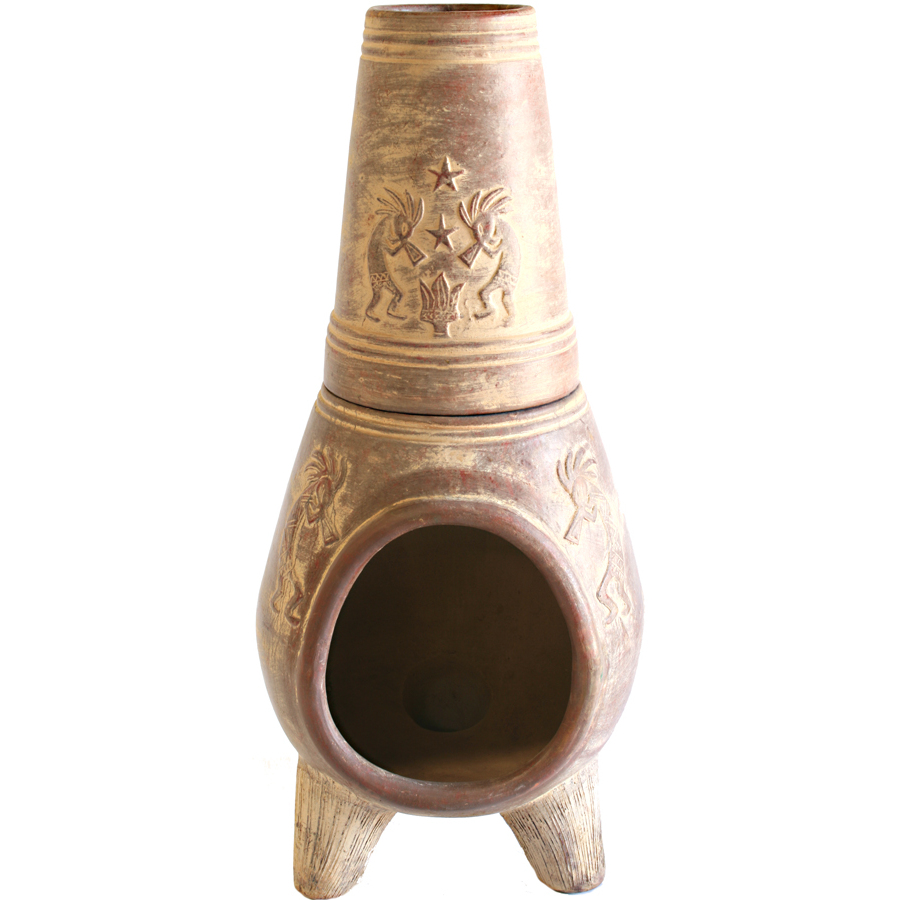 PR Imports 45 in H x 18.5 in D x 18.5 in W Rust Clay Chiminea