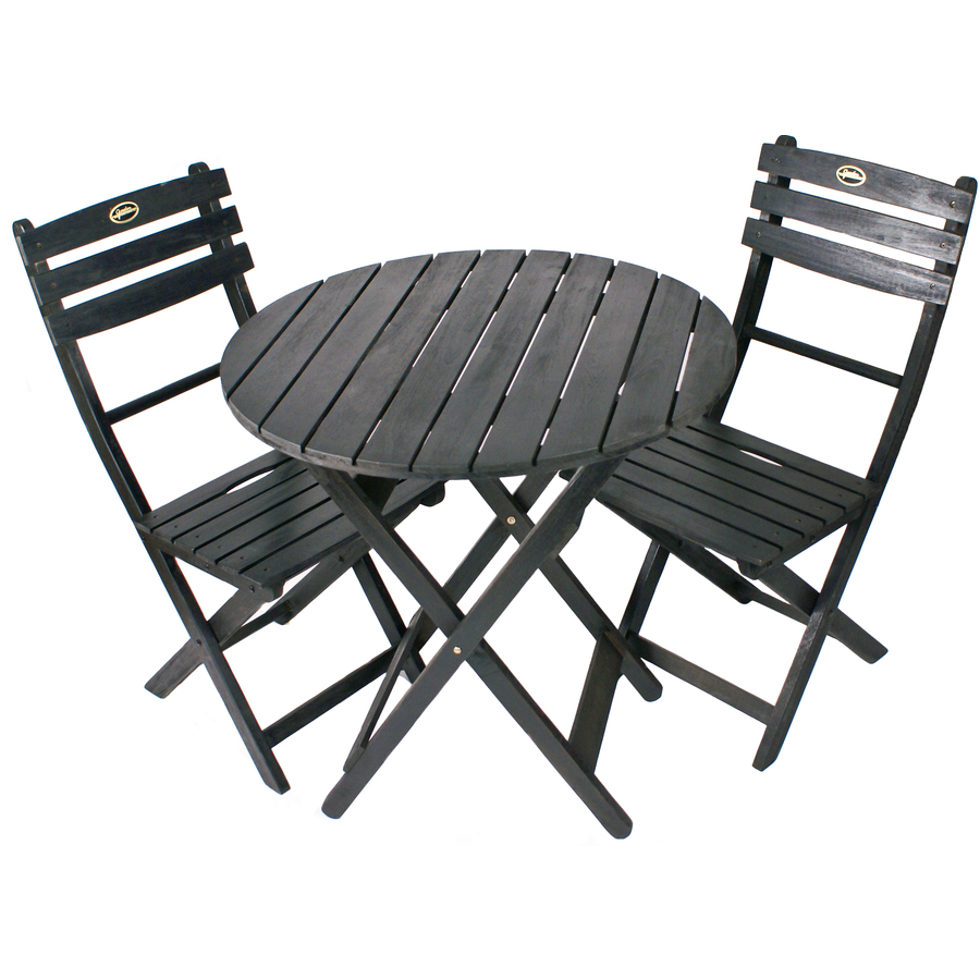 3 Piece Slat Seat Wood Patio Bistro Set