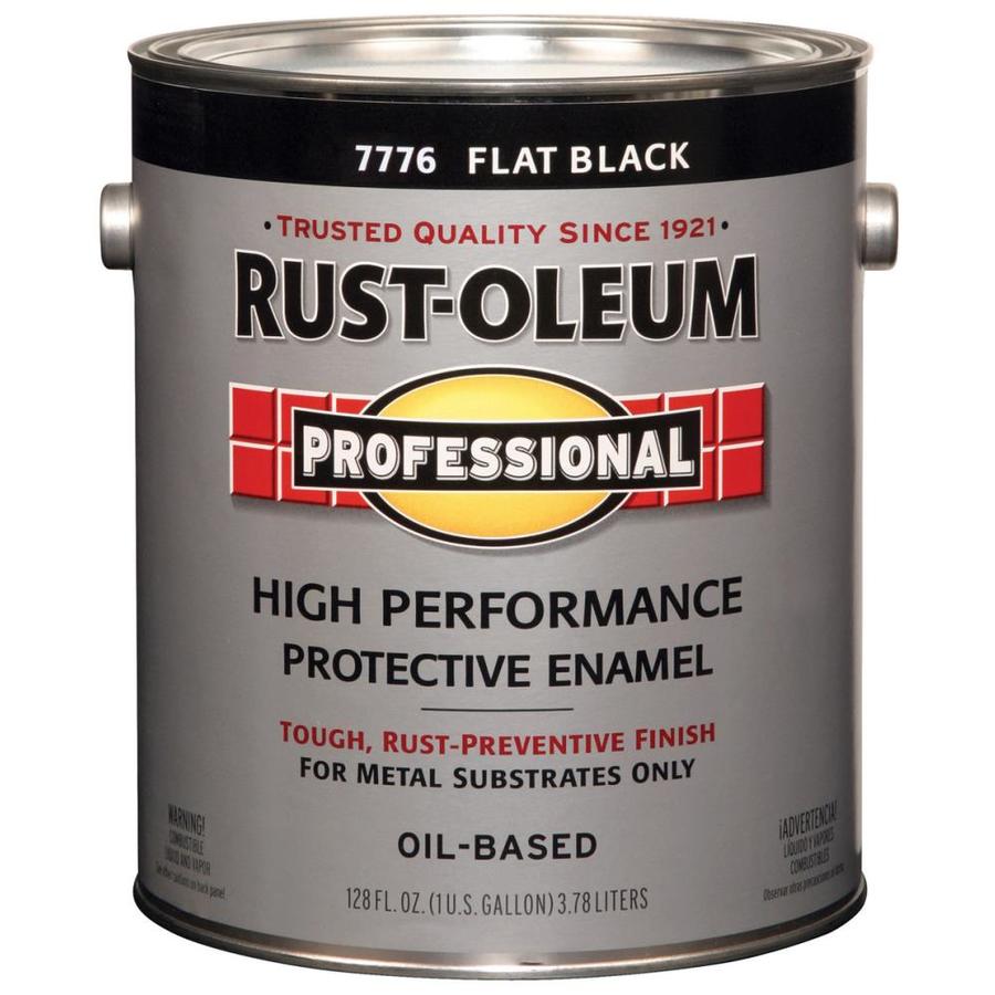Rust Oleum Professional Black/Flat Enamel Interior/Exterior Paint (Actual Net Contents 128 fl oz)