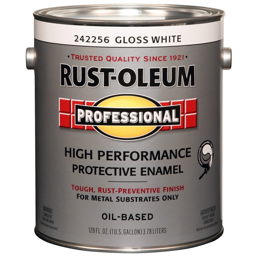 Rust Oleum Professional White/Gloss Enamel Interior/Exterior Paint (Actual Net Contents 128 fl oz)