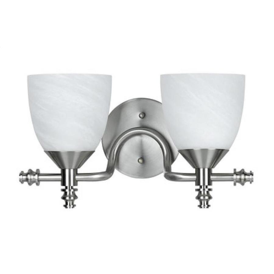 2 Light Axis Brushed Steel Bathroom Vanity Light