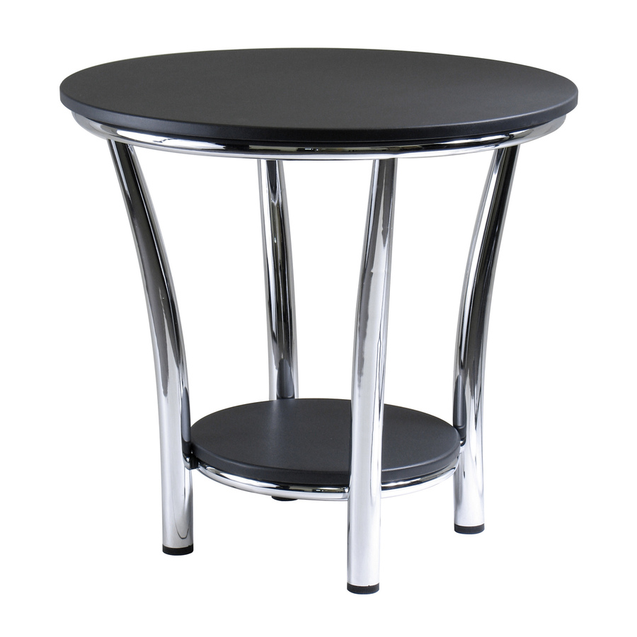 Winsome Wood Maya Black/Metal Composite Round End Table | 93219