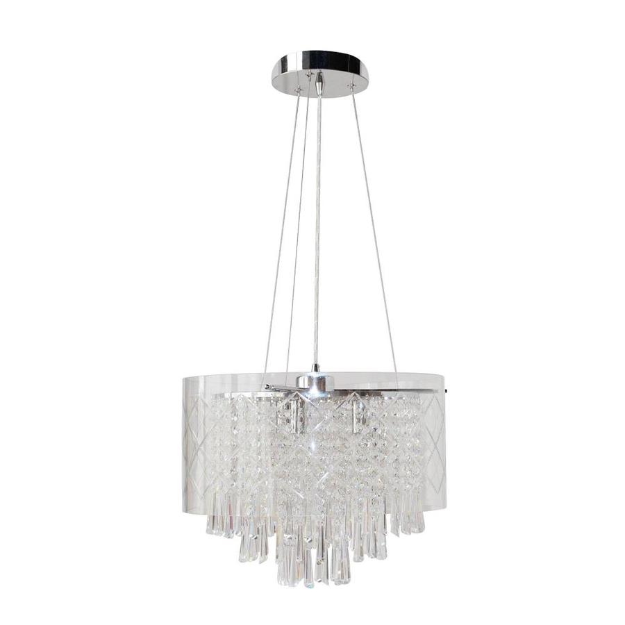 Style Selections Royalston Chrome Multi-Light Modern//Contemporary Crystal Drum Pendant