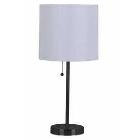 Catalina 19-in Black Stick Table Lamp with Linen Shade 17842-031