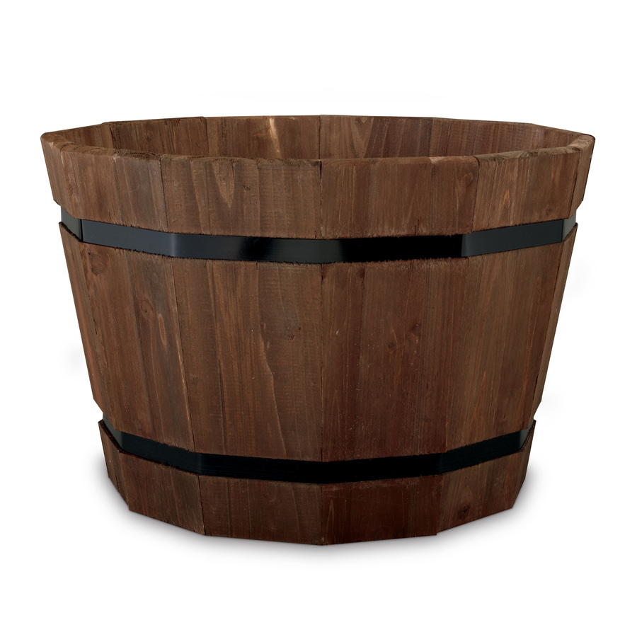 Matthews Four Seasons 12.75 in H x 19.25 in W x 19.25 in D Espresso Wood Indoor/Outdoor Planter