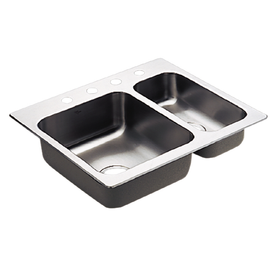 Ver Moen Camelot 20 Gauge Double Basin Topmount Stainless Steel 