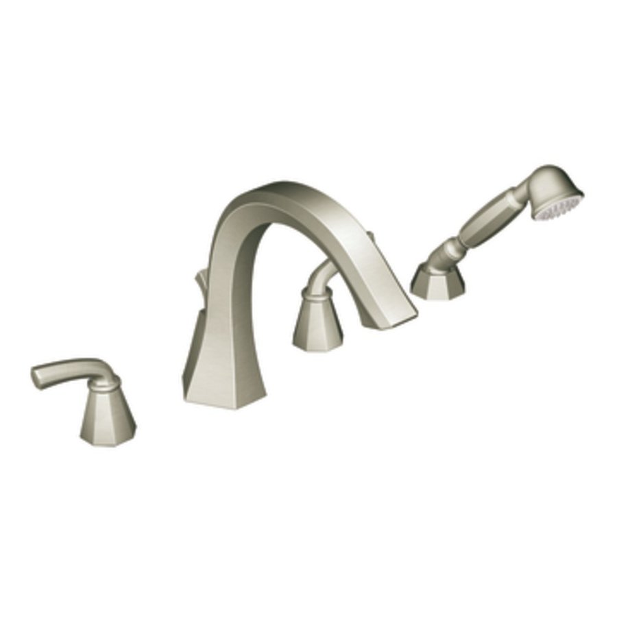 Moen Felicity Brushed Nickel 2 Handle Adjustable Deck Mount Tub Faucet