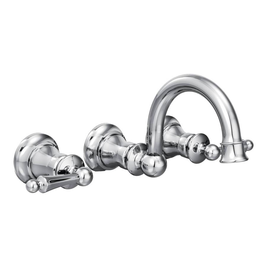 Moen Waterhill Chrome 2 Handle Widespread WaterSense Bathroom Faucet