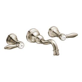 Moen Weymouth Nickel 2-Handle Widespread WaterSense Bathroom Sink Faucet TS42106NL