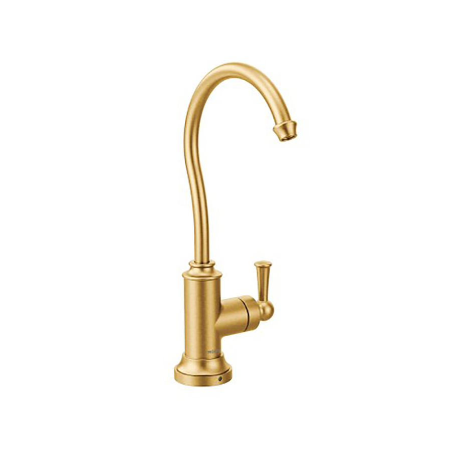 Moen Sip Brushed Gold 1-Handle Deck Mount High-Arc Handle Kitchen Faucet | S5510BG