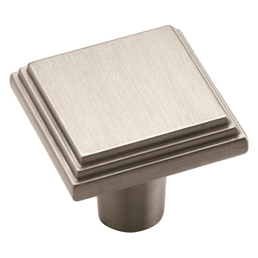 Amerock 7/8 in Satin Nickel Manor Square Cabinet Knob