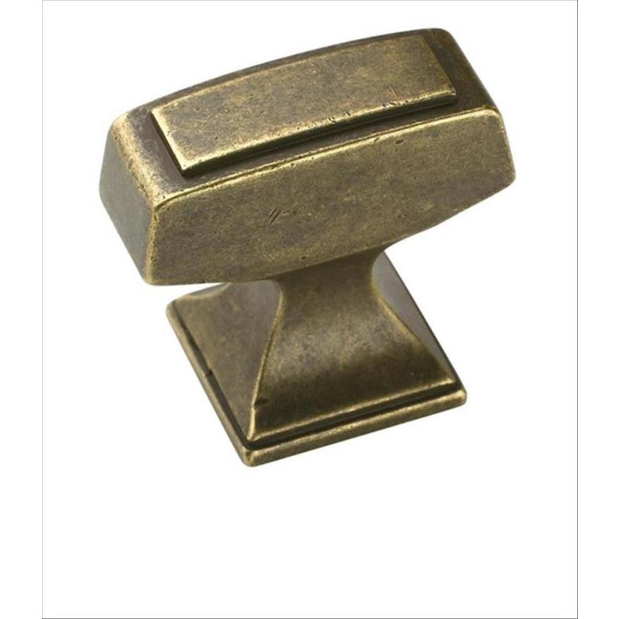 Amerock Mulholland Rustic Brass Rectangular Cabinet Knob