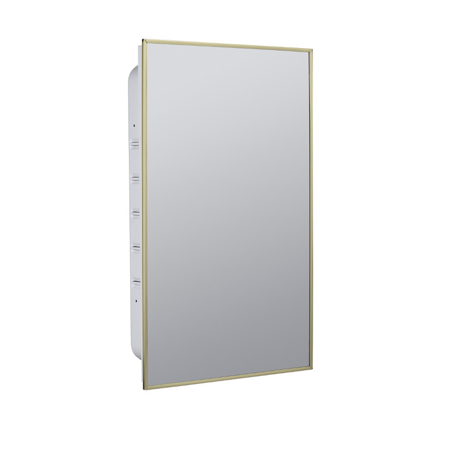Broan Styleline 26 in H x 16 in W Polished Brass Metal Recessed Medicine Cabinet