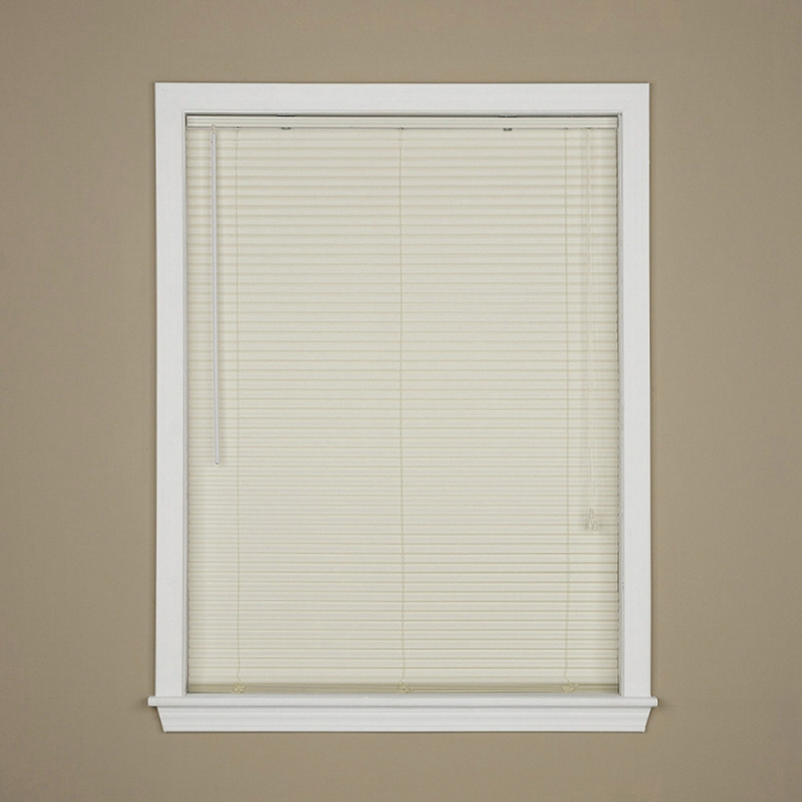 Levolor 64 in L Alabaster Vinyl 1 in Slat Room Darkening Mini Blinds