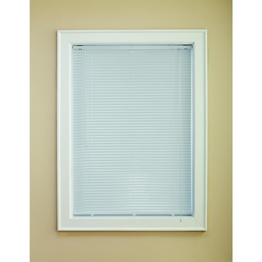 Custom Size Now by Levolor 43 in W x 72 in L White Aluminum 1 in Slat Room Darkening Mini Blinds