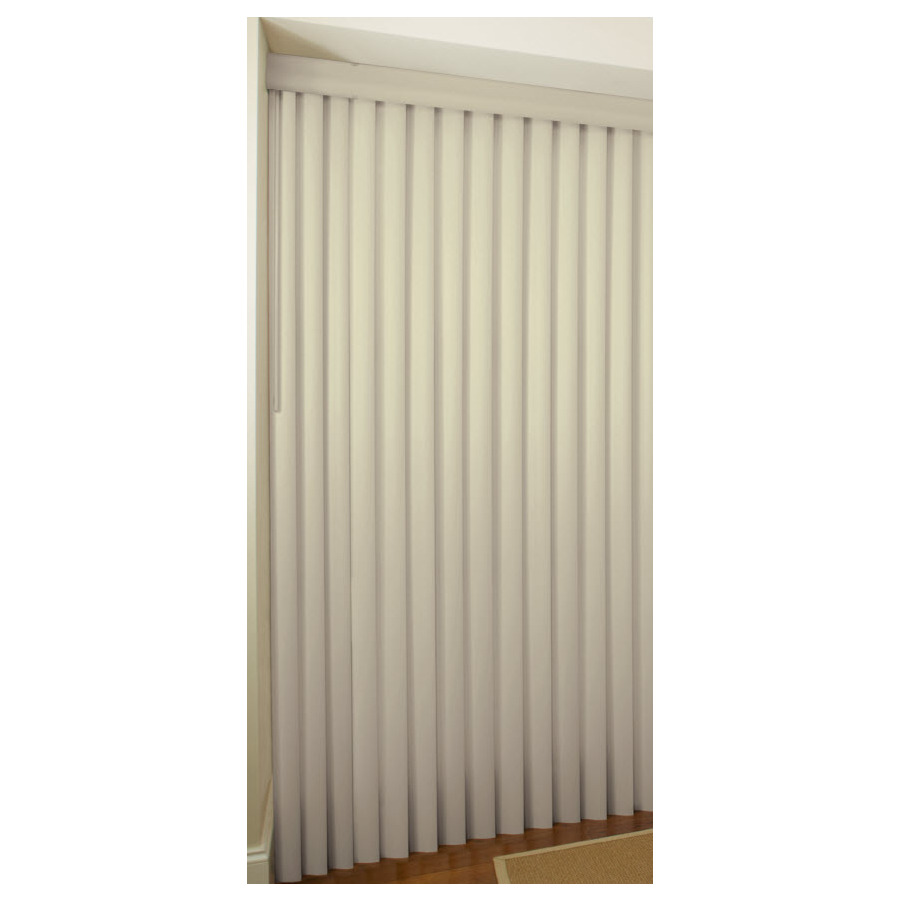 Custom Size Now by Levolor 84 in L Sand Vinyl 3.5 in Slat Room Darkening Cordless Vertical Blinds