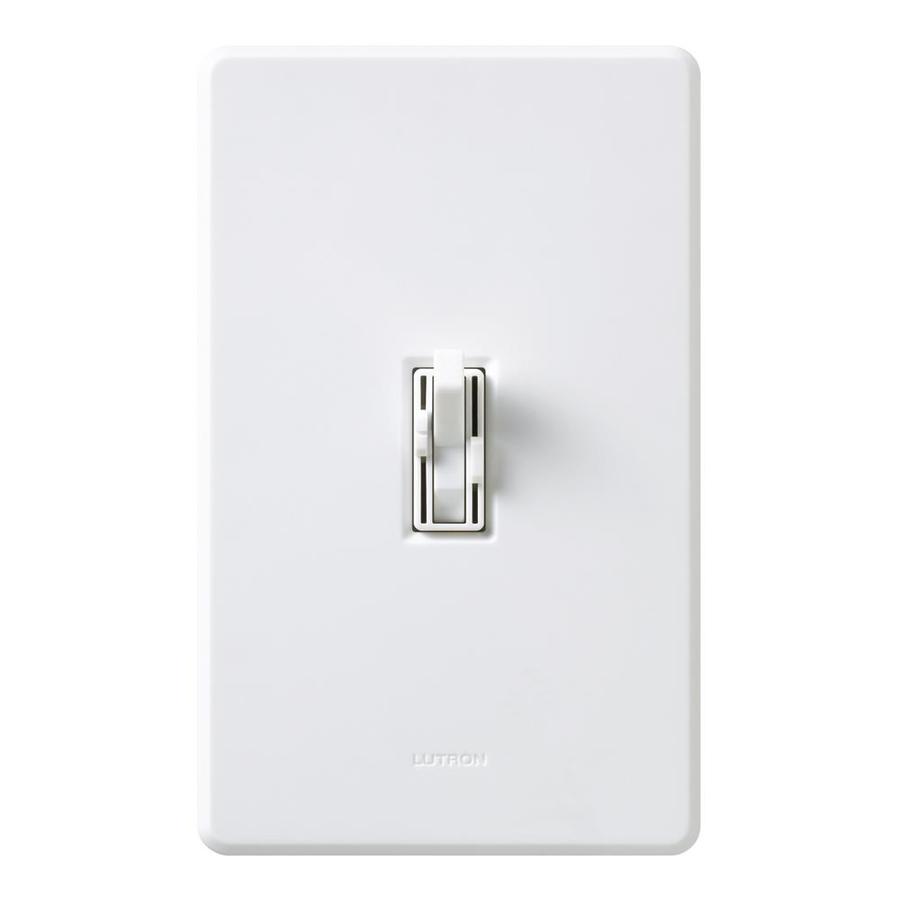 Lutron Toggler 1.5 Amp Single Pole White Indoor Toggle Combination Dimmer and Fan Control