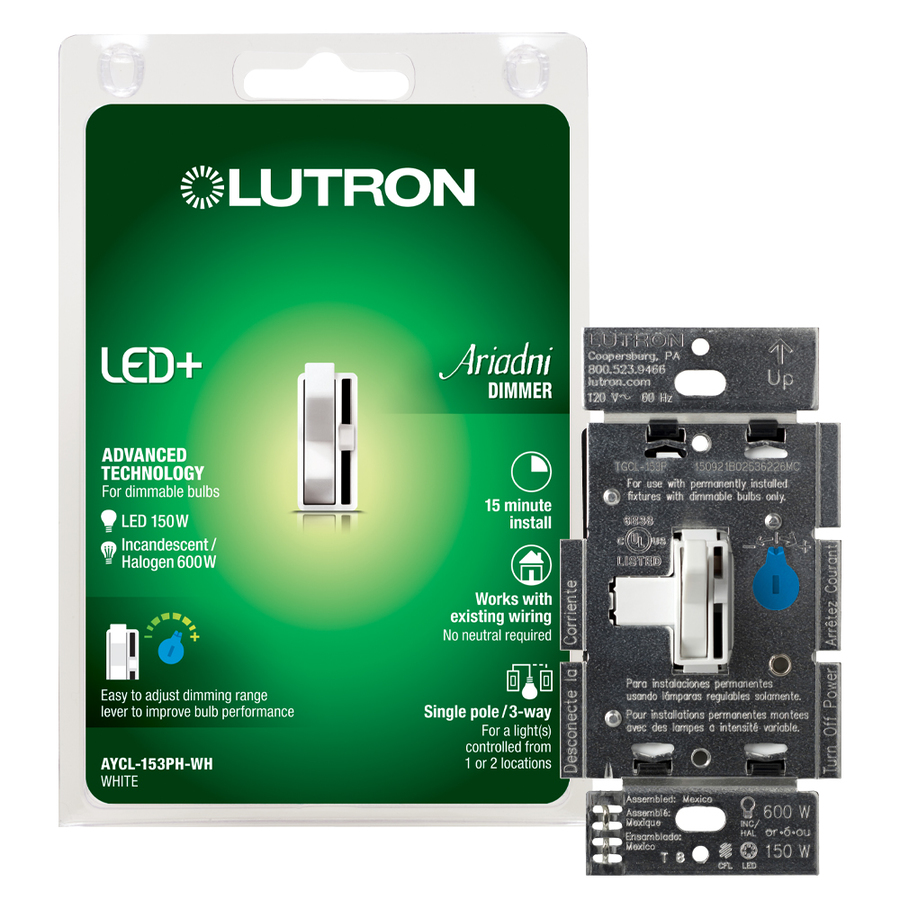 Lutron Ariadni/Toggler 1.25 Amp White Preset Dimmer