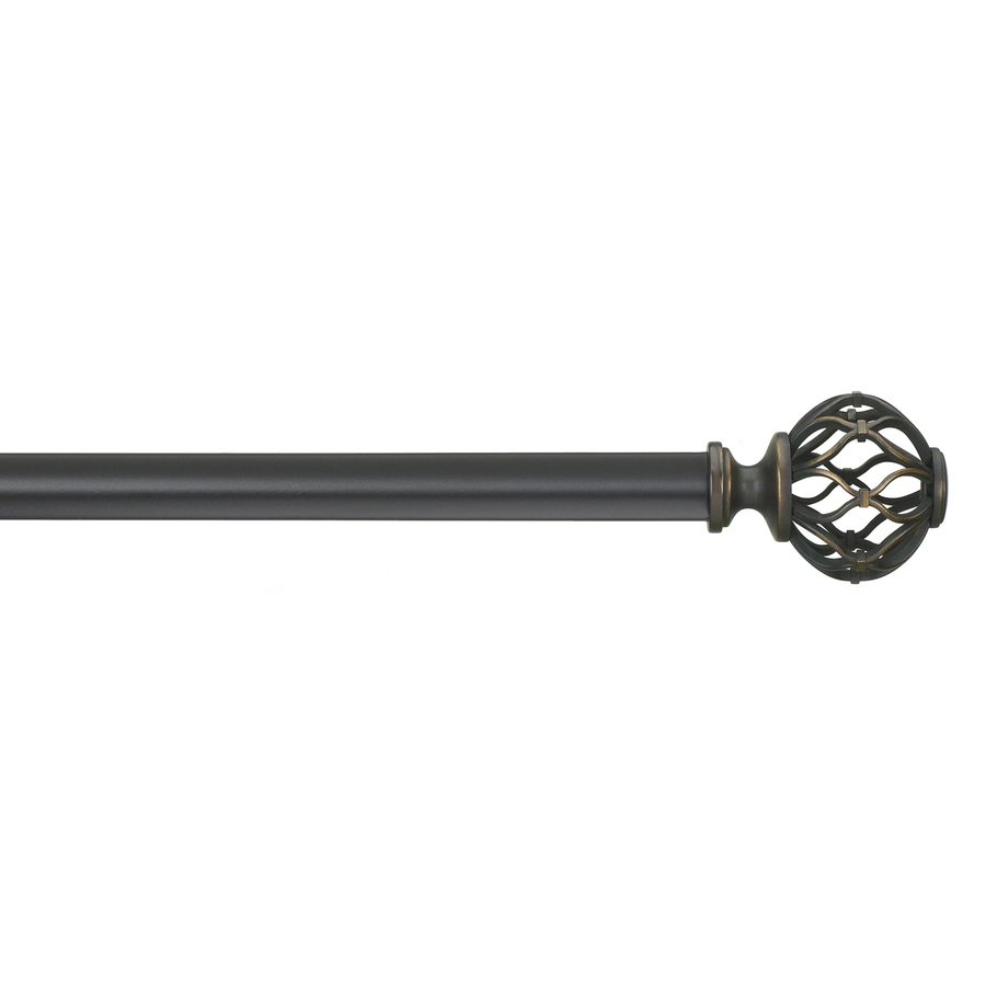 Umbra 72 in to 144 in Burnished Black Single Curtain Rod