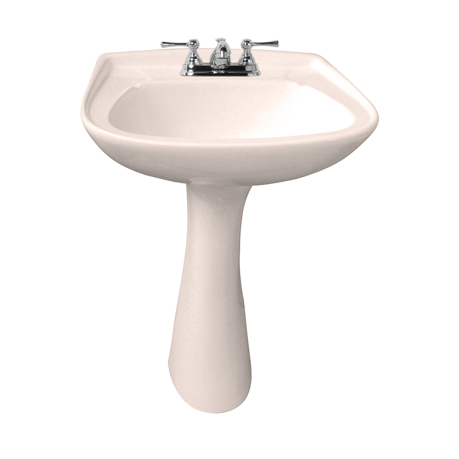 Barclay Hartford 34.12 in H Bisque Vitreous China Pedestal Sink